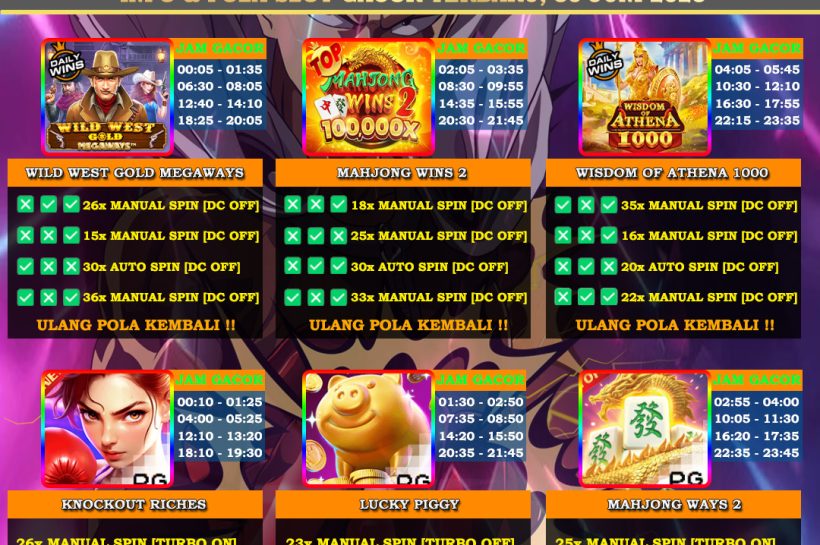 Info Slot Gacor Mudah Menang 30 JUNI 2025 INFO-&-POLA-SLOT-GACOR-OYEN4D-30-JUNI-2025