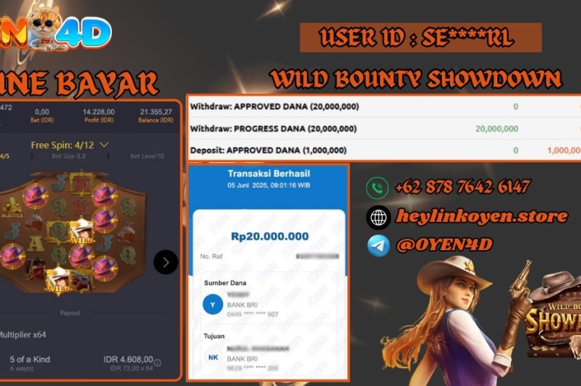 OYEN4D-BUKTI-JP-PEMAIN-WILD-BOUTNY-SHOWDOWN-PG-SOFT
