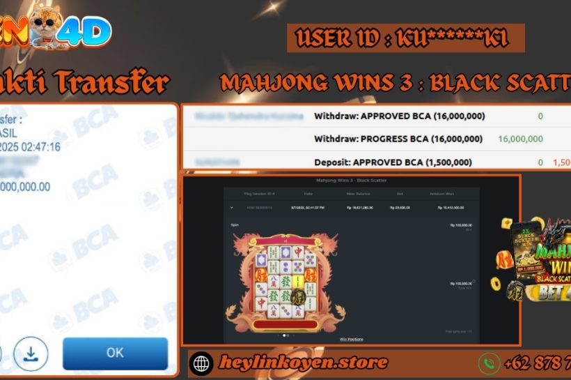 Selamat Kepada KU******KI Atas Kemenangan Di Mahjong Win 3 : Black Scatter Pragmatic Play IDR 16.000.000 OYEN4D-BUKTI-JP-PEMAIN-MAHJONG-WIN-3-BLACK-SCATTER-PRAGMATIC-PLAY