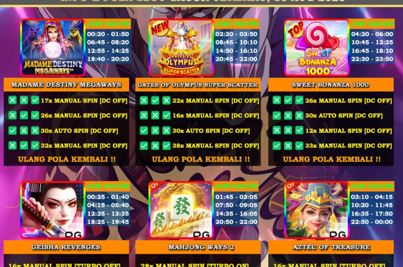 Info Slot Gacor Mudah Menang 18 AGUSTUS 2025 INFO-&-POLA-SLOT-GACOR-OYEN4D-TERBARU-18-AUG-2025