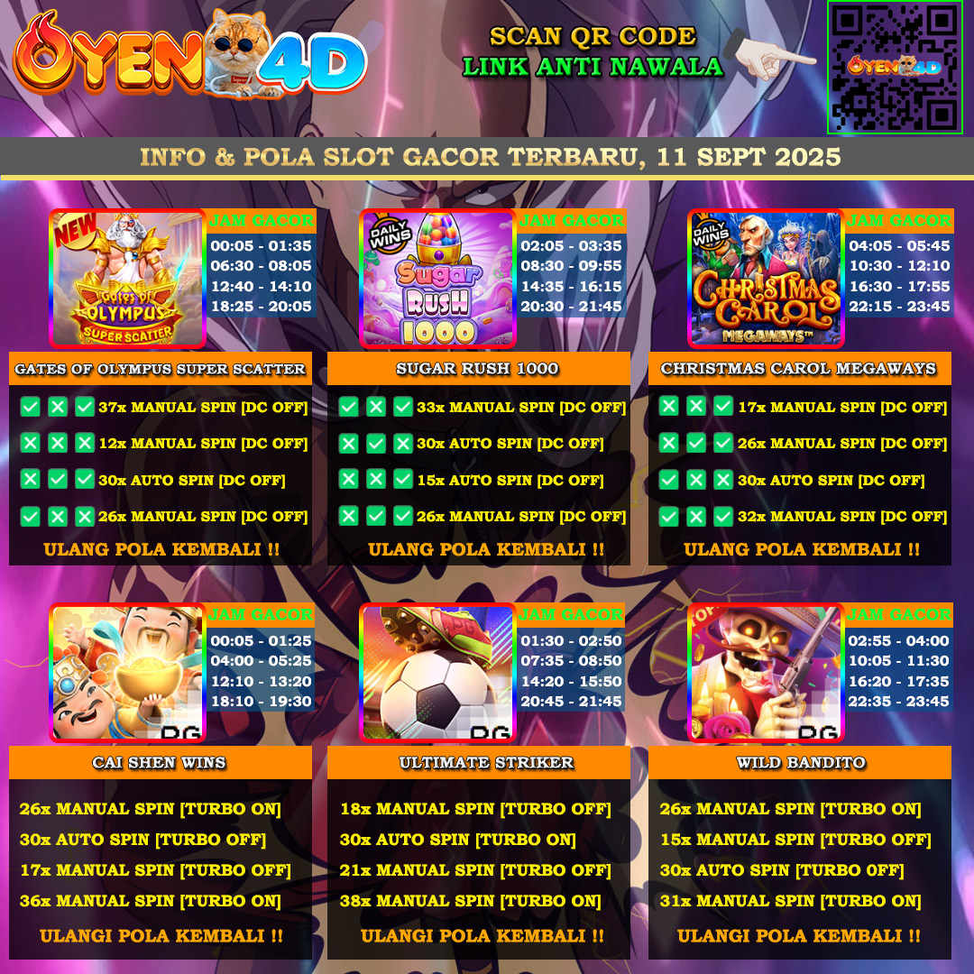 Slot game information and promotions.