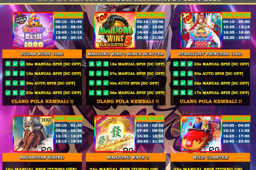 Info Slot Gacor Mudah Menang 24 September 2025 INFO-&-POLA-SLOT-GACOR-OYEN4D-TERBARU-24-SEPT-2025