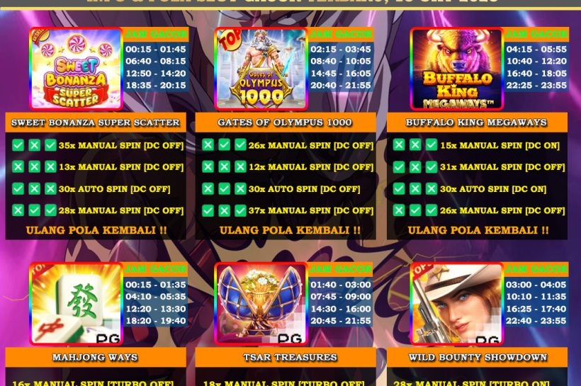 Info Slot Gacor Mudah Menang Oyen4D 15 Oktober 2025 Slot game promotions and instructions.