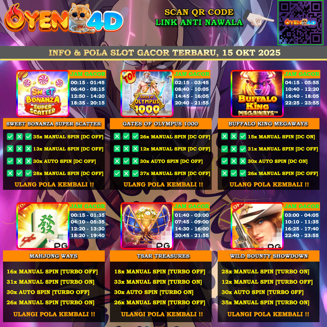 Slot game promotions and instructions.