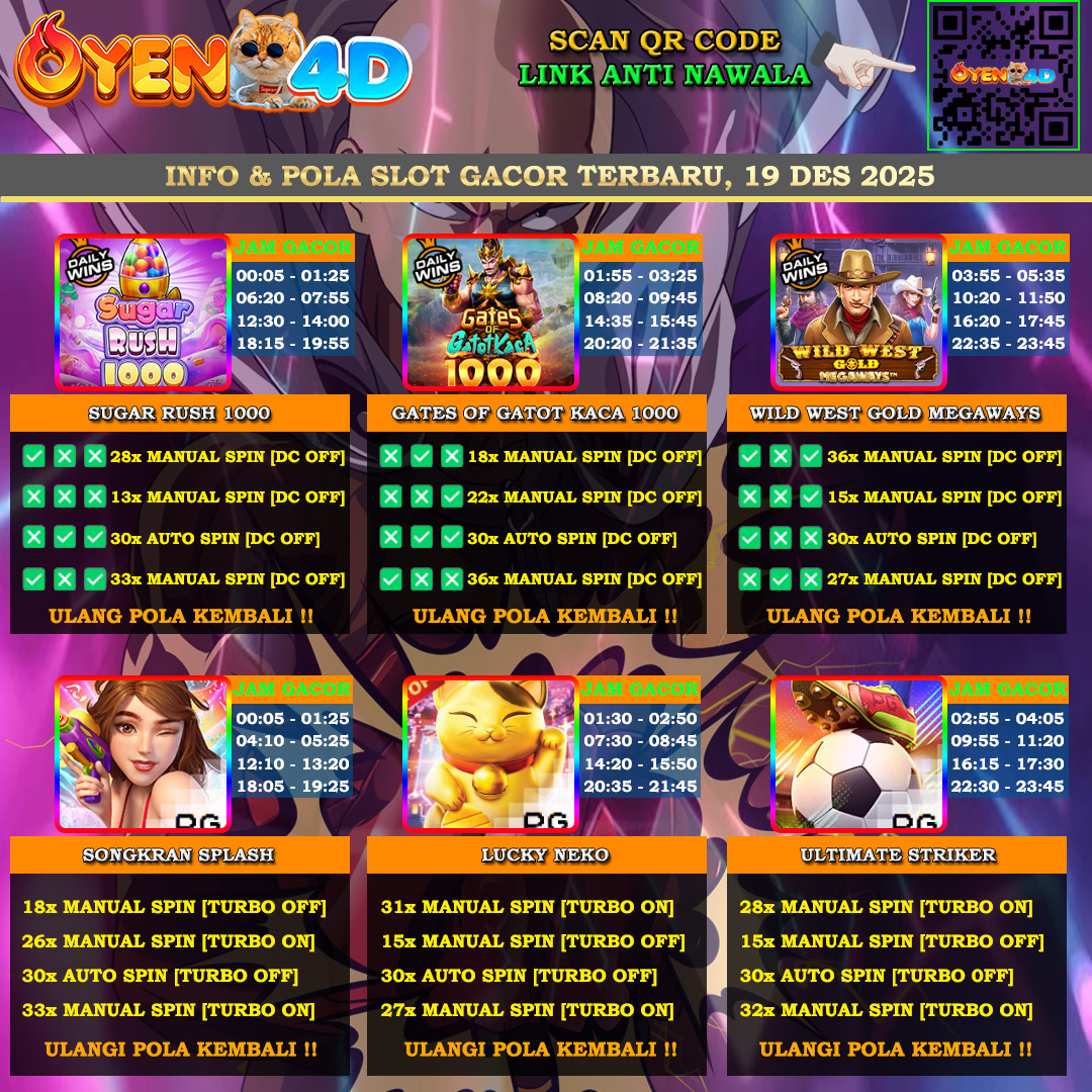 Slot game schedule and promotions